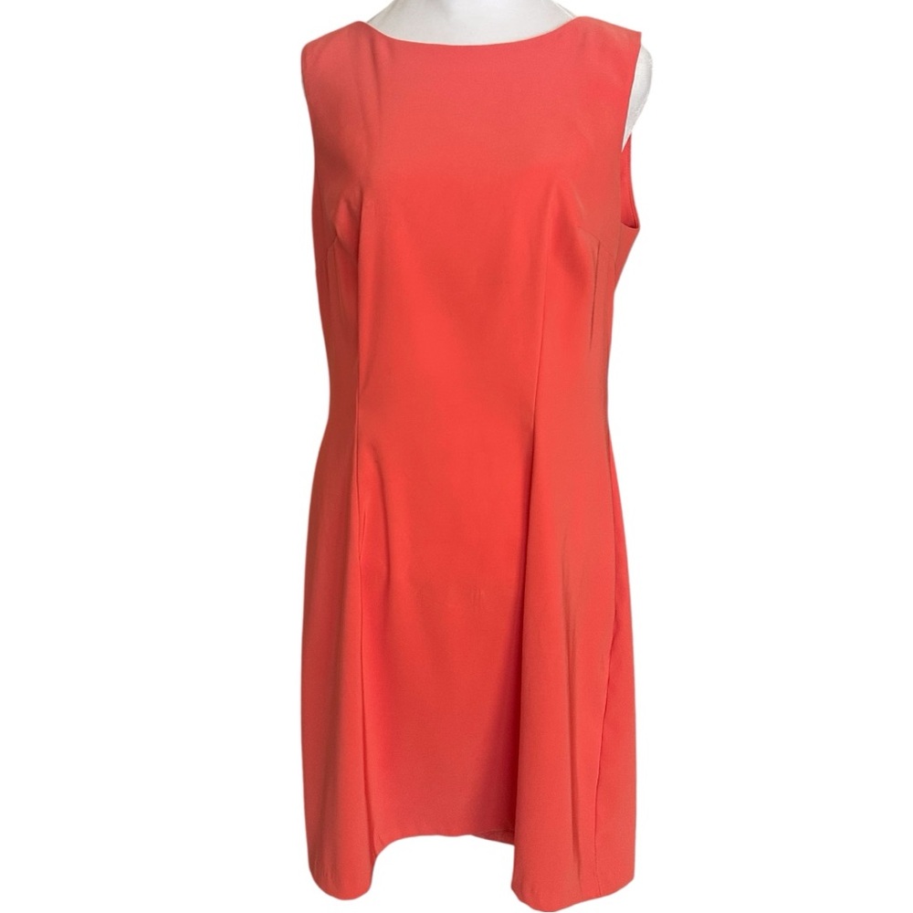 Alyx Dress Woman's 12  Sleeveless Dress Shift Pink Melon Preppy Glam Office Babe